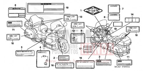 ETIQUETTE DE PRECAUTIONS (GL1800A1/A2/A3/A4/A5) (GL18006) GL1800A4 de 2004
